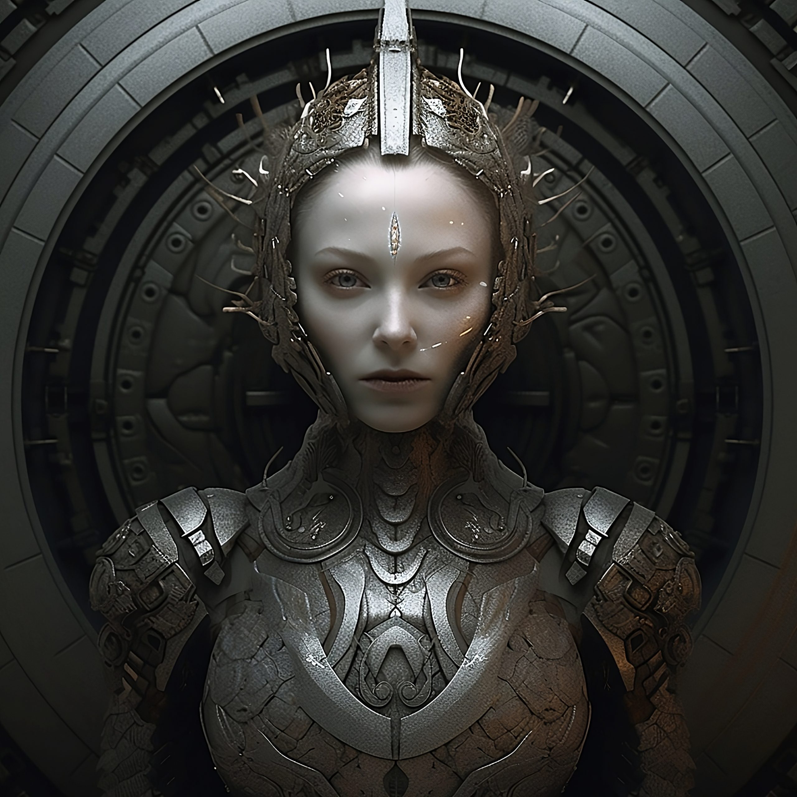 AI-generated surreal portrait composition