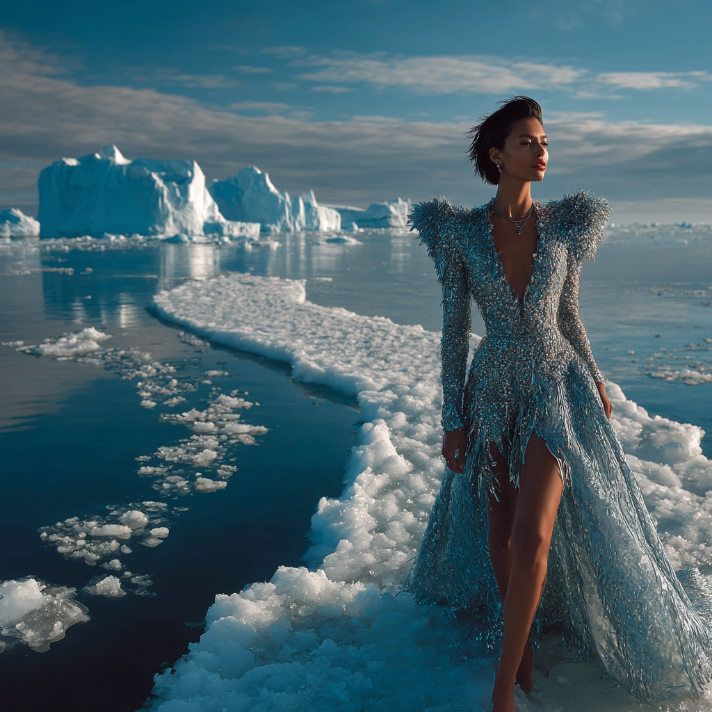 AI-generated iceberg photography shoot