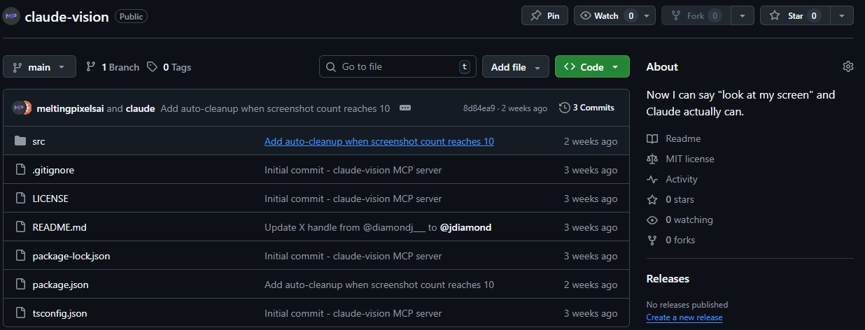 claude-vision MCP server screenshot capture in Claude Code